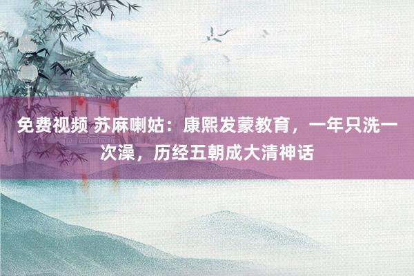 免费视频 苏麻喇姑：康熙发蒙教育，一年只洗一次澡，历经五朝成大清神话