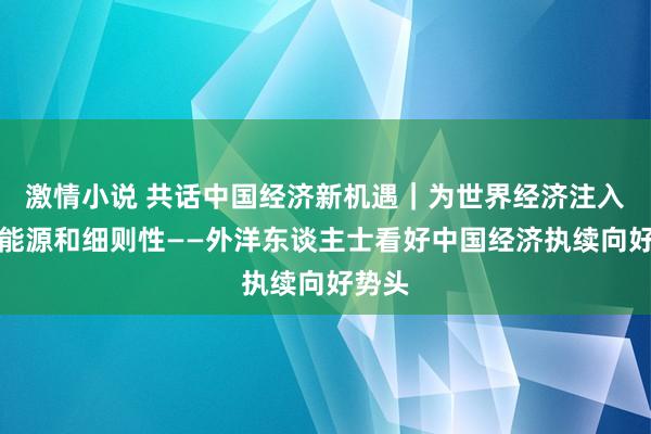 激情小说 共话中国经济新机遇｜为世界经济注入更多能源和细则性——外洋东谈主士看好中国经济执续向好势头