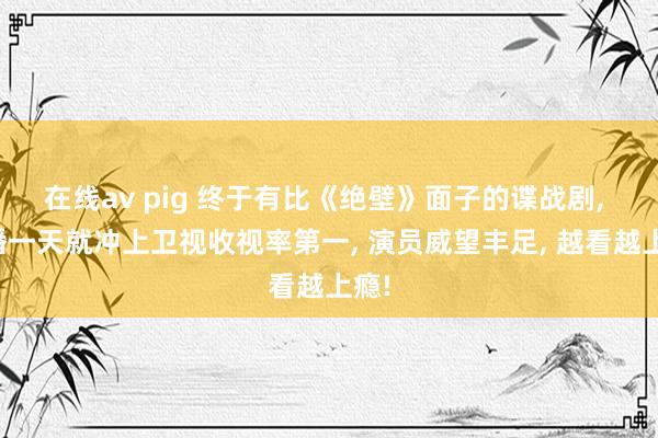 在线av pig 终于有比《绝壁》面子的谍战剧， 开播一天就冲上卫视收视率第一， 演员威望丰足， 越看越上瘾!