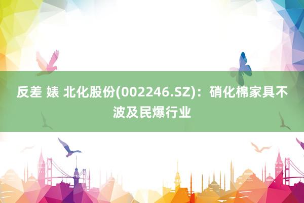反差 婊 北化股份(002246.SZ)：硝化棉家具不波及民爆行业