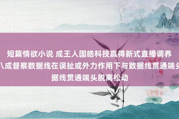 短篇情欲小说 成王人国皓科技赢得新式直播调养器专利，八成督察数据线在误扯或外力作用下与数据线贯通端头脱离松动