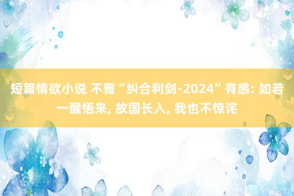 短篇情欲小说 不雅“纠合利剑-2024”有感: 如若一醒悟来， 故国长入， 我也不惊诧