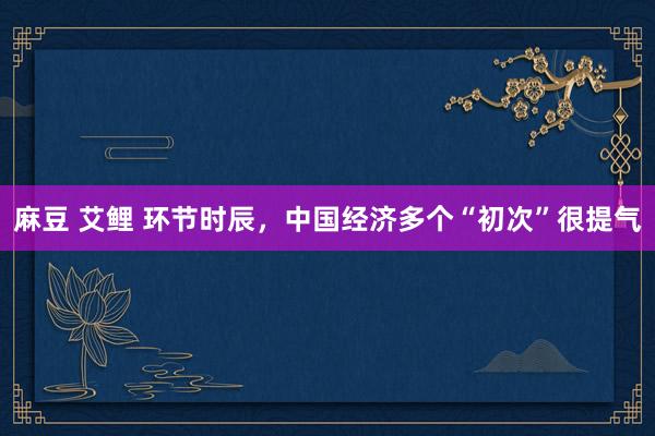 麻豆 艾鲤 环节时辰，中国经济多个“初次”很提气