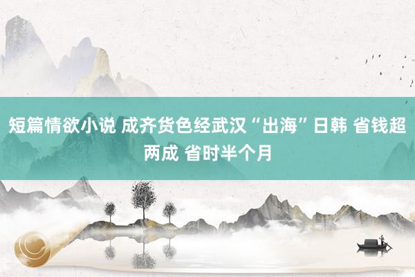 短篇情欲小说 成齐货色经武汉“出海”日韩 省钱超两成 省时半个月