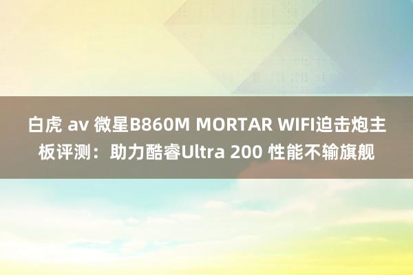 白虎 av 微星B860M MORTAR WIFI迫击炮主板评测：助力酷睿Ultra 200 性能不输旗舰