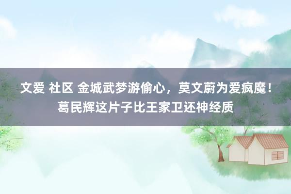 文爱 社区 金城武梦游偷心，莫文蔚为爱疯魔！葛民辉这片子比王家卫还神经质