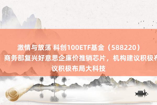 激情与放荡 科创100ETF基金（588220）开盘拉升，商务部复兴好意思企廉价推销芯片，机构建议积极布局大科技