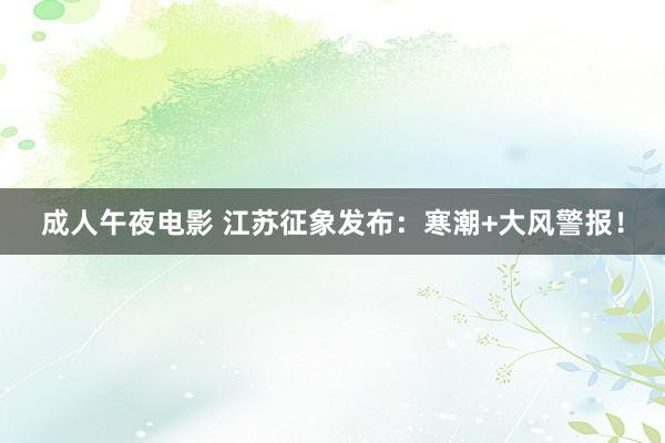 成人午夜电影 江苏征象发布：寒潮+大风警报！