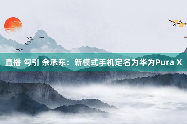 直播 勾引 余承东：新模式手机定名为华为Pura X