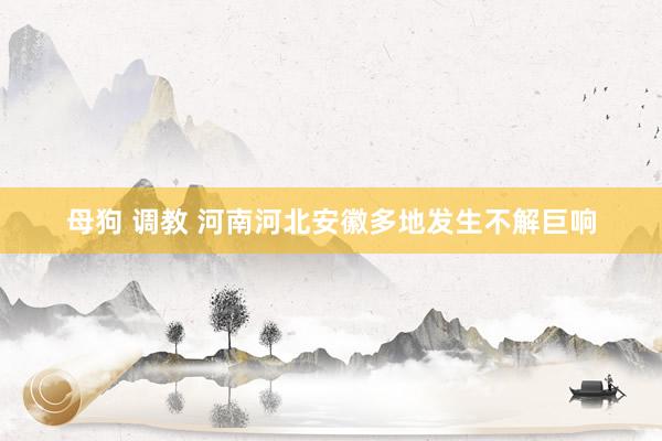 母狗 调教 河南河北安徽多地发生不解巨响