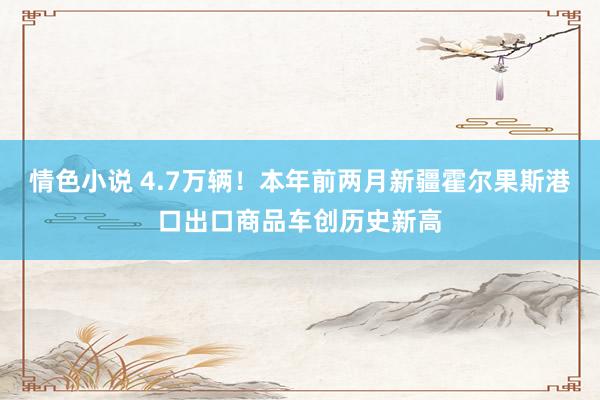 情色小说 4.7万辆！本年前两月新疆霍尔果斯港口出口商品车创历史新高