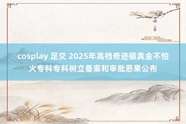cosplay 足交 2025年高档奇迹锻真金不怕火专科专科树立备案和审批恶果公布