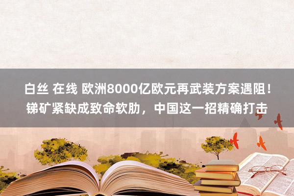 白丝 在线 欧洲8000亿欧元再武装方案遇阻！锑矿紧缺成致命软肋，中国这一招精确打击