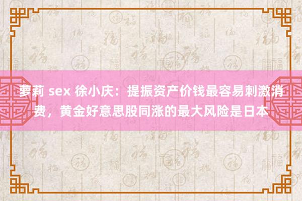 萝莉 sex 徐小庆：提振资产价钱最容易刺激消费，黄金好意思股同涨的最大风险是日本