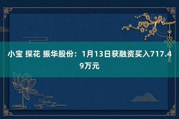 小宝 探花 振华股份：1月13日获融资买入717.49万元