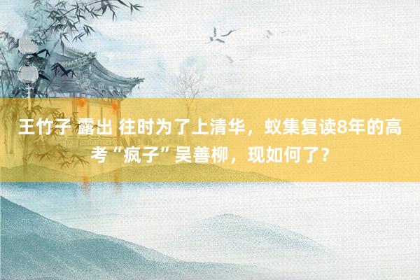 王竹子 露出 往时为了上清华，蚁集复读8年的高考“疯子”吴善柳，现如何了？