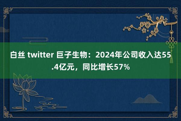 白丝 twitter 巨子生物：2024年公司收入达55.4亿元，同比增长57%