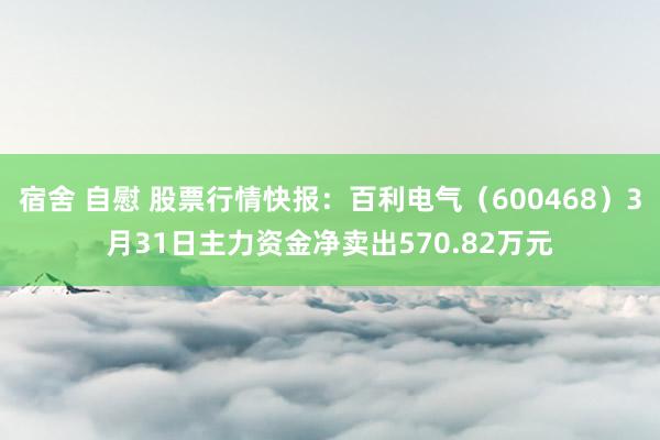 宿舍 自慰 股票行情快报：百利电气（600468）3月31日主力资金净卖出570.82万元