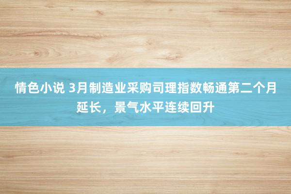 情色小说 3月制造业采购司理指数畅通第二个月延长，景气水平连续回升