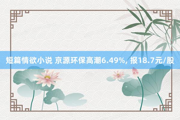 短篇情欲小说 京源环保高潮6.49%， 报18.7元/股