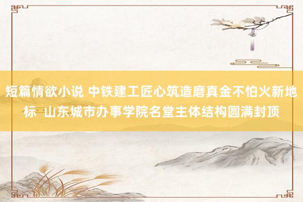 短篇情欲小说 中铁建工匠心筑造磨真金不怕火新地标  山东城市办事学院名堂主体结构圆满封顶