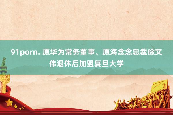 91porn. 原华为常务董事、原海念念总裁徐文伟退休后加盟复旦大学