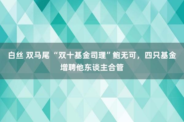 白丝 双马尾 “双十基金司理”鲍无可，四只基金增聘他东谈主合管