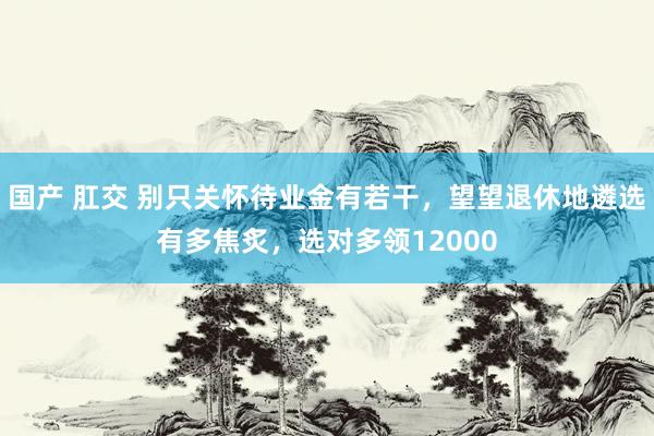 国产 肛交 别只关怀待业金有若干，望望退休地遴选有多焦炙，选对多领12000