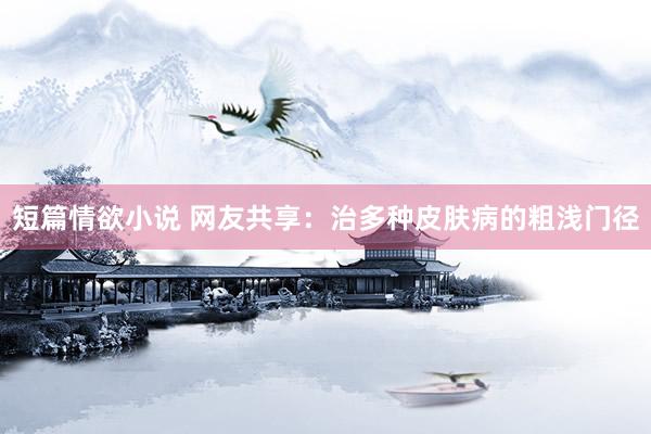 短篇情欲小说 网友共享：治多种皮肤病的粗浅门径