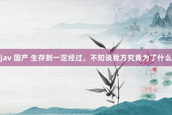 jav 国产 生存到一定经过，不知谈我方究竟为了什么