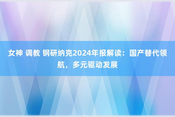 女神 调教 钢研纳克2024年报解读：国产替代领航，多元驱动发展