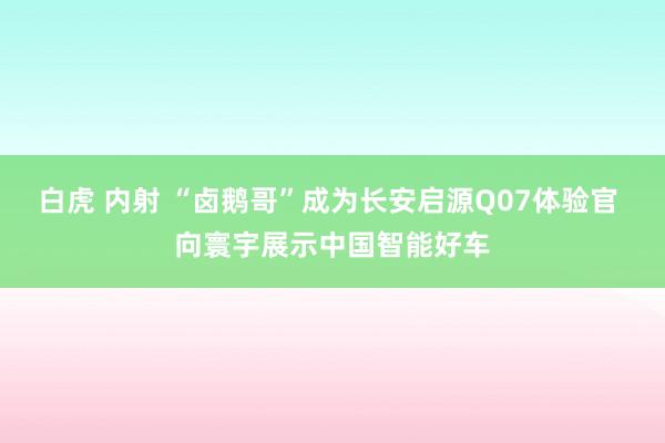白虎 内射 “卤鹅哥”成为长安启源Q07体验官 向寰宇展示中国智能好车