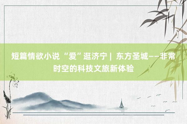 短篇情欲小说 “爱”逛济宁 |  东方圣城——非常时空的科技文旅新体验