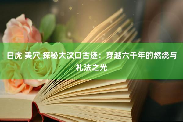 白虎 美穴 探秘大汶口古迹：穿越六千年的燃烧与礼法之光